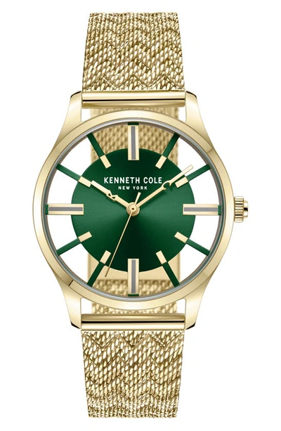 Kenneth Cole Transparency Bracelet & Leather Strap Watch, 42mm In Gold Green