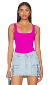 Good American Modern Tank Bodysuit In Fuschia Pink