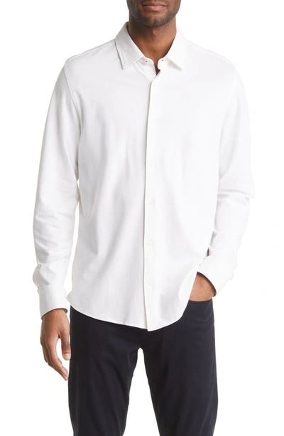 Ted Baker Rigby Knit Button-up Shirt In White