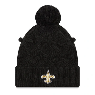 New Era Black New Orleans Saints Toasty Cuffed Knit Hat With Pom