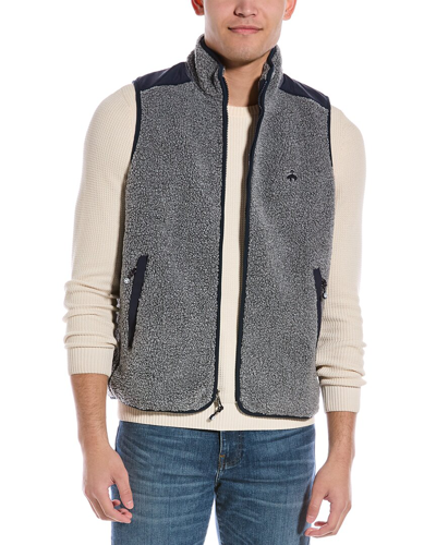Brooks Brothers Teddy Vest In Grey
