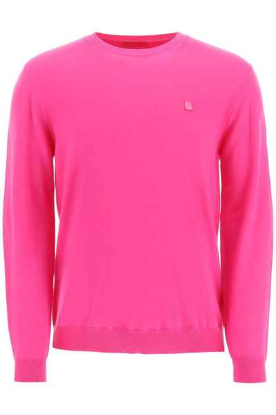 Valentino Icon Stud Wool Knit Jumper In Fuchsia