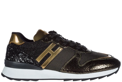 Hogan Women's Shoes Leather Trainers Trainers R261 In Gold