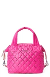 Mz Wallace Sutton Deluxe Small Nylon Crossbody Bag In Bright Fuchsia Sequin/gunmetal