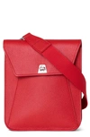 Akris Anouk Small Leather Messenger Bag In Scarlet