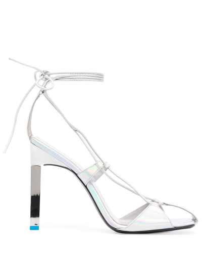 Attico Silver Adele 105 Patent Leather Sandals