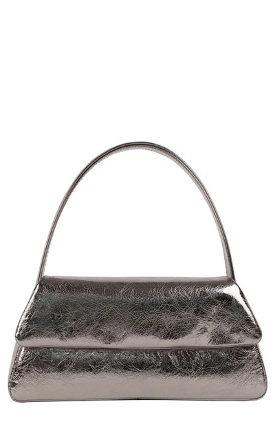 Liselle Kiss Elliot Small Metallic Leather Shoulder Bag In Gunmetal