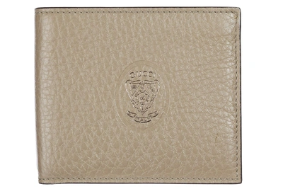 Gucci Men's Genuine Leather Wallet Credit Card Bifold In Beige