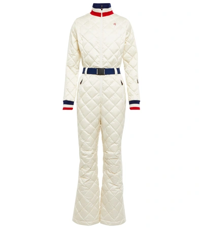 Perfect Moment Voila Quilted Padded Down Ski Suit In Snowwhite