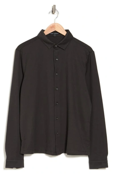 Robert Barakett Fernwood Knit Cotton Blend Shirt In Black