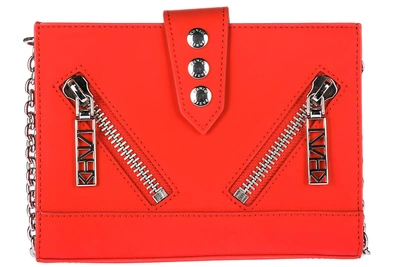 Kenzo Women's Clutch Handbag Bag Purse In Pelle In Red