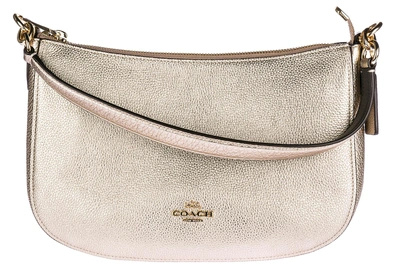 Coach Umhängetasche Damen Tasche Schultertasche Messenger Leder Chelsea In Gold