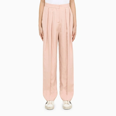 Stella Mccartney High-waisted Pleated Trousers In Pink