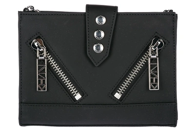 Kenzo Women's Leather Clutch Handbag Bag Purse In Black