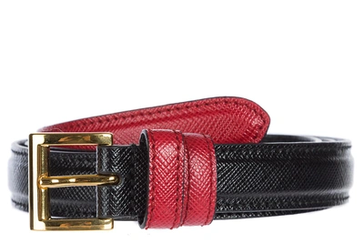 Prada Women's Genuine Leather Belt In Black