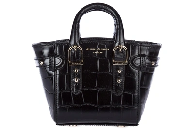 Aspinal Of London Women's Handbag Cross-body Messenger Bag Purse  Micro Marylebone In Black