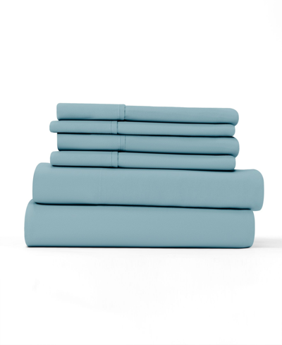 Ienjoy Home Solids In Style By The Home Collection 6 Piece Bed Sheet Set, California King In Ocean