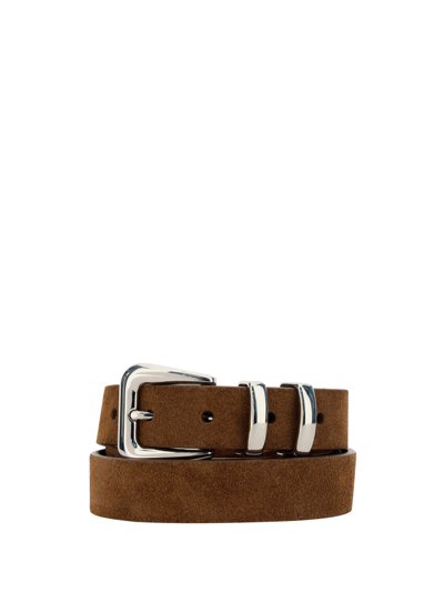 Brunello Cucinelli Men's Leather Belt In Tabacco