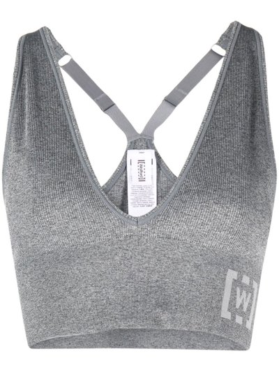 Wolford Shaping Athleisure Wire-free Sports Bra In Grey Melange