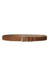 Loro Piana Cintura Alsavel Suede Belt In Noce