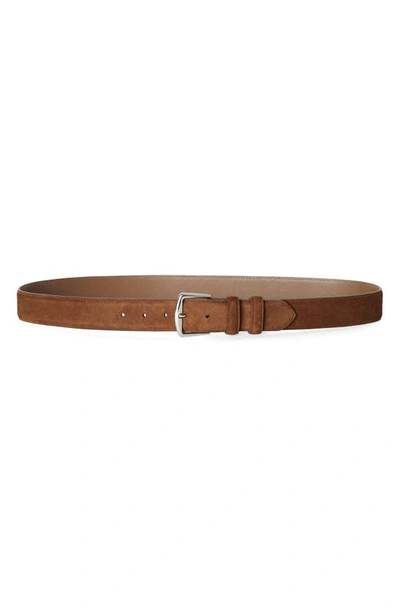 Loro Piana Cintura Alsavel Suede Belt In Noce