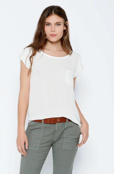 Joie Rancher Short-sleeve Blouse, Porcelain