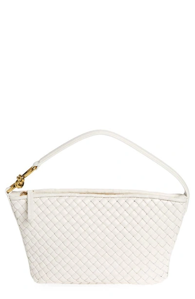 Bottega Veneta Women's Intrecciato Leather Shoulder Bag In Chalk Brass
