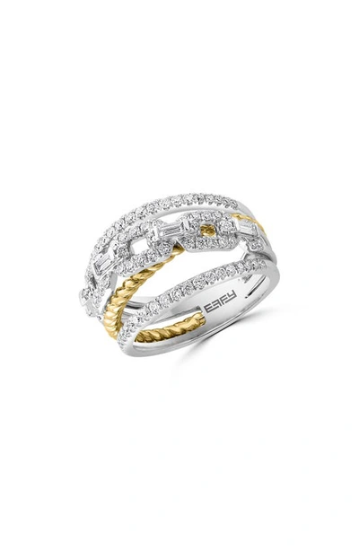 Effy 14k White & Yellow Gold Diamond Ring