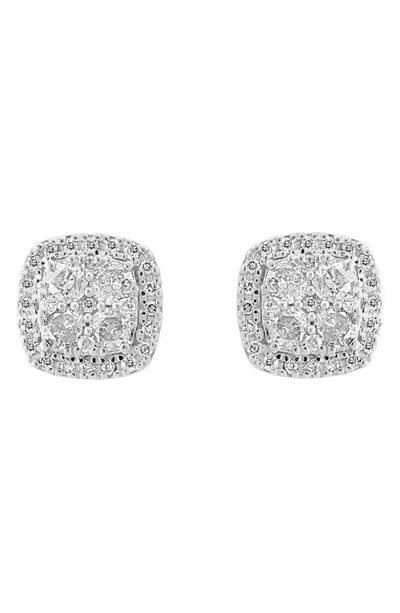 Effy Sterling Silver Diamond Stud Earrings In White