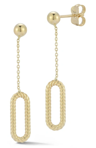 Ember Fine Jewelry 14k Yellow Gold Twisted Link Drop Earrings