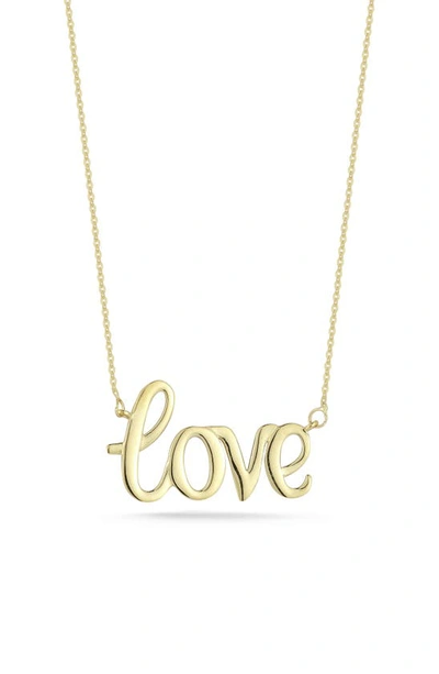 Ember Fine Jewelry 14k Yellow Gold Love Script Pendant Necklace