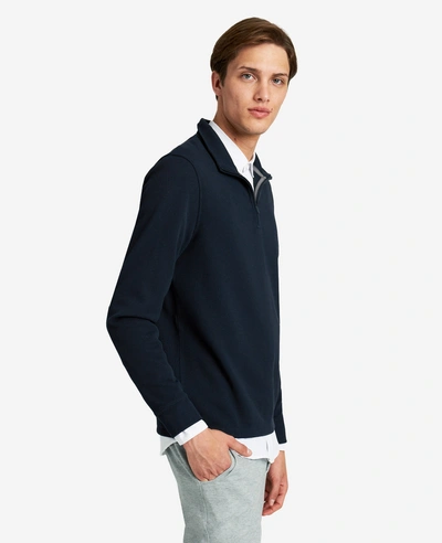 Kenneth Cole Men's Slim-fit Quarter-zip Knit Pullover In Navy