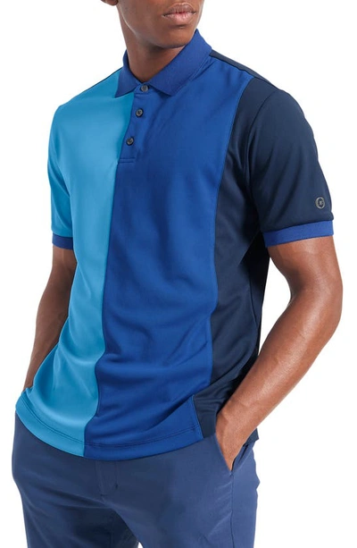 Ben Sherman Men's 360 Motion Pique Colorblocked Short-sleeve Polo In True Navy