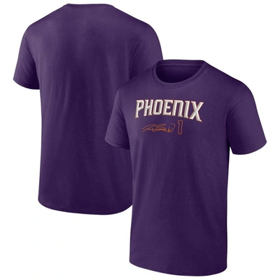 Fanatics Branded Devin Booker Purple Phoenix Suns Name & Number T-shirt
