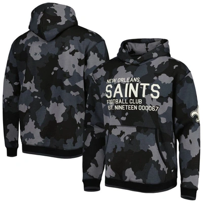 The Wild Collective Black New Orleans Saints Camo Pullover Hoodie