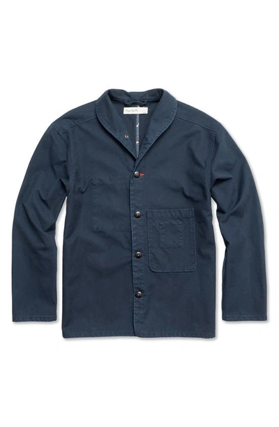 Imperfects Shepherd Tin Cloth Cotton Overshirt In Navy