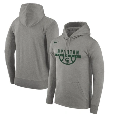 Nike Gray Michigan State Spartans Basketball Drop Circuit Performance Pullover Hoodie