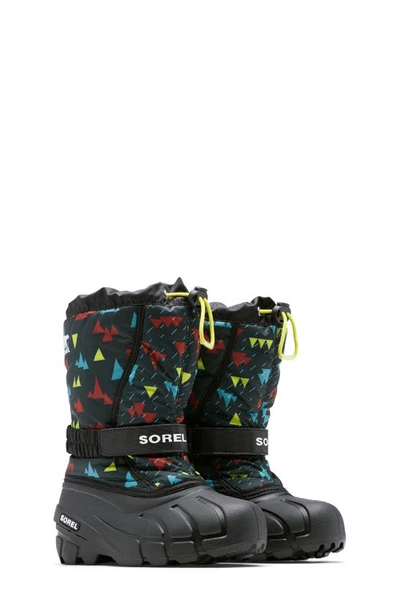 Sorel Kids' Flurry Weather Resistant Snow Boot In Black/ Black