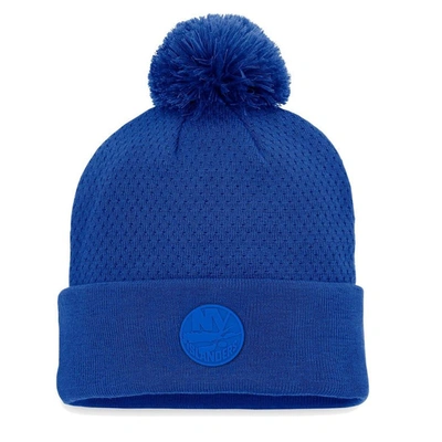 Fanatics Branded Royal New York Islanders Authentic Pro Road Cuffed Knit Hat With Pom