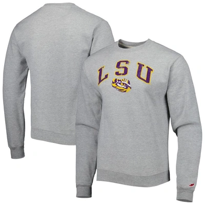 League Collegiate Wear Gray Lsu Tigers 1965 Arch Essential Fleece Pullover Sweatshirt