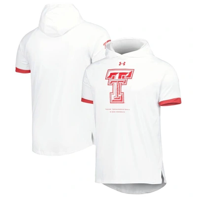 Under Armour White Texas Tech Red Raiders On-court Raglan Hoodie T-shirt