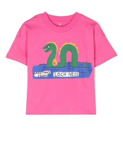 Mini Rodini Babies' Pink Loch Ness Monster T-shirt