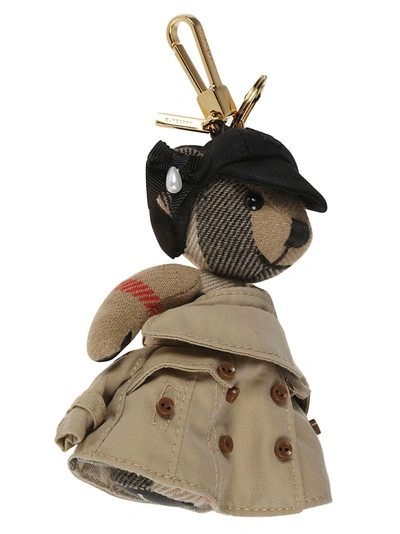 Burberry Thomas Bear Charm In Trench Gown In Neutrals