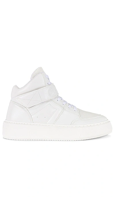 Ganni Sporty Mix Cupsole High Top Velcro Sneaker In Off White