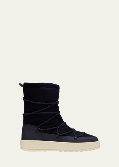 Loro Piana Quilted Walk Cashmere Boots In W121 Midnight Blu