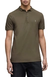 Allsaints Reform Short Sleeve Polo Shirt In Park Green