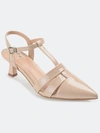 Journee Collection Women's Jazlynn T Strap Kitten Heel Dress Pumps In Nude