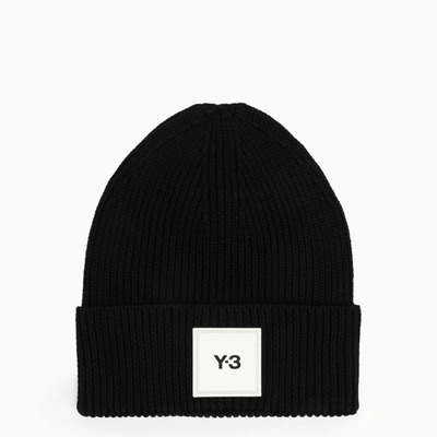 Y-3 Black Logo-patch Beanie