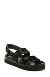 Vince Gemini Patent Comfort Slingback Sandals In Black