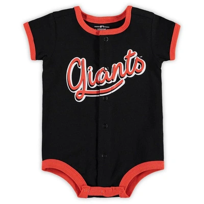 Outerstuff Babies' Newborn & Infant Black San Francisco Giants Stripe Power Hitter Romper